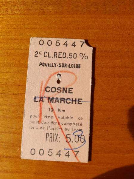 Ancien ticket sncf pouilly sur loire - cosne pas cher