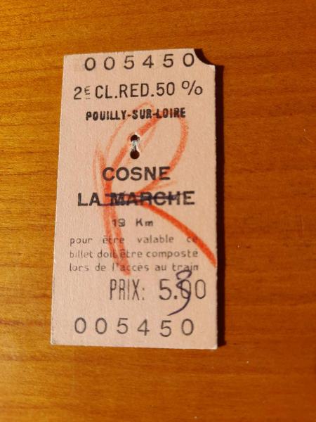 Ancien ticket sncf pouilly sur loire - cosne pas cher