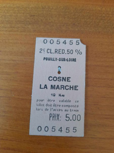 Annonce Ancien ticket sncf pouilly sur loire - cosne