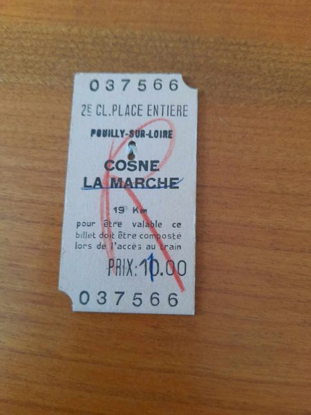Ancien ticket sncf pouilly sur loire - cosne pas cher