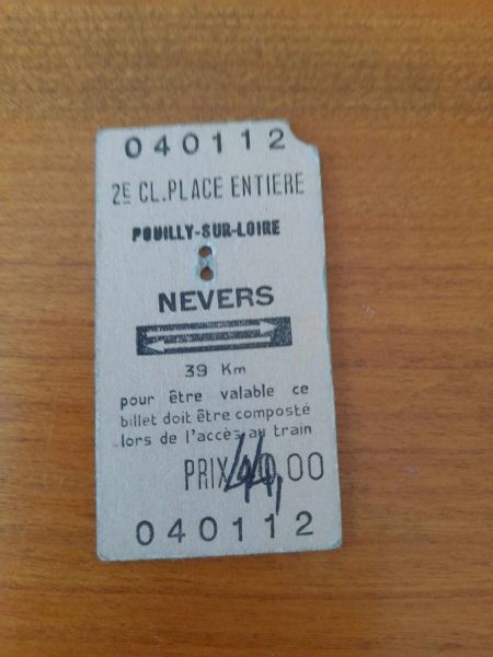 Ancien ticket sncf pouilly sur loire - nevers pas cher