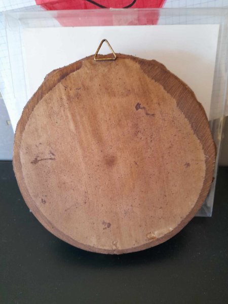 Vente Ancienne assiette d&eacute;corative en bois " london