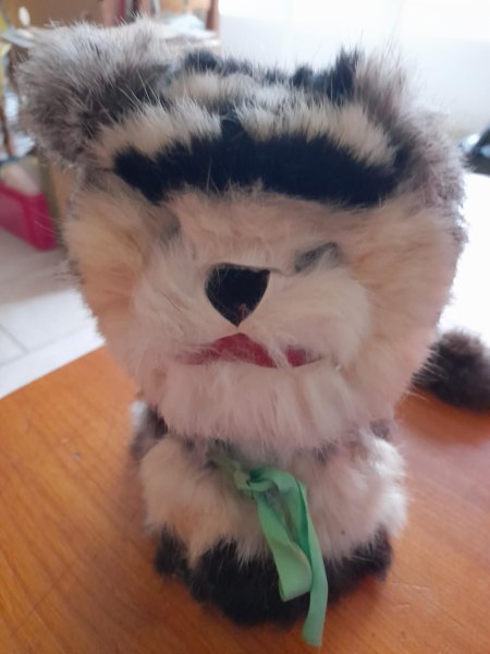 Ancienne peluche tete sur ressort - tete articulée