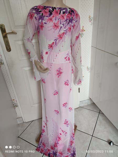 Vente Ao dai robe vietnamienne avec pantalon rose