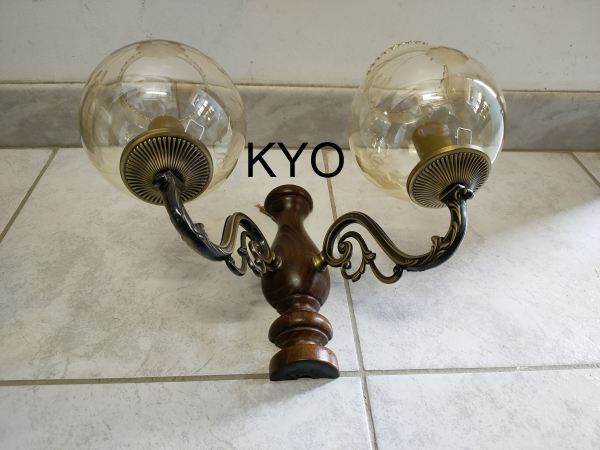 Applique murale double - bois verre-excellent &eacute;tat pas cher