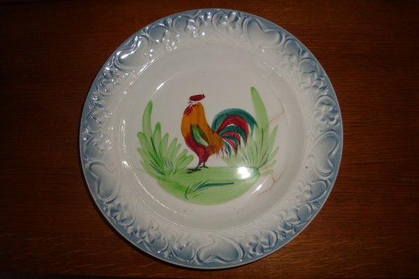 Assiette decorative ancienne coq