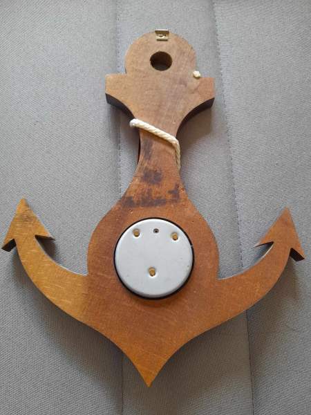 Vente Barom&egrave;tre thermom&egrave;tre forme ancre marine - cordage