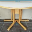 Baumann france, table ronde demi-lune bois naturel