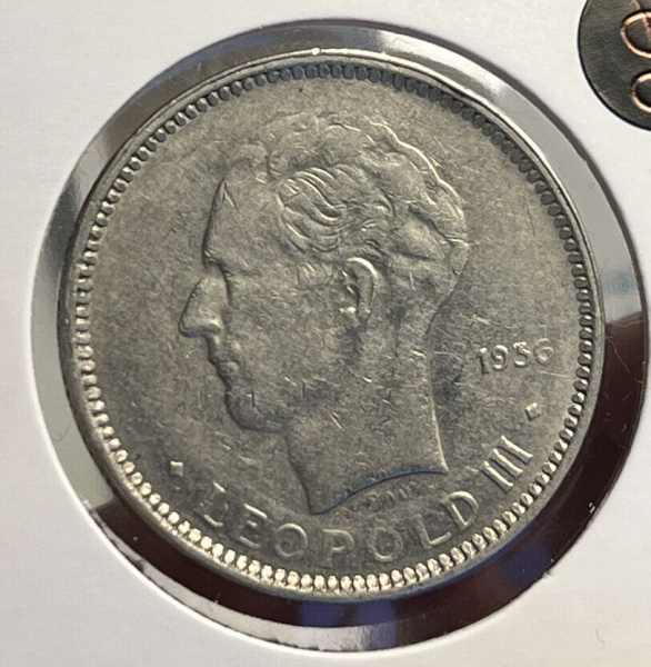 Belgique, 5 francs 1936 : 10 €uro
