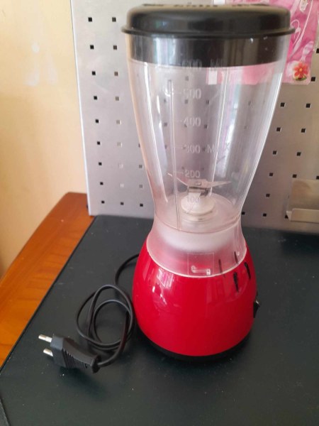 Blender 600 ml - rouge et bol en plastique pas cher