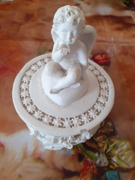 Boite a bijoux ange en pl&acirc;tre