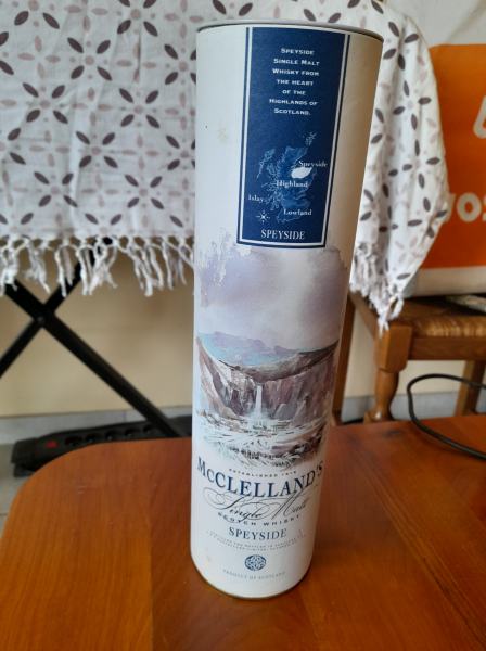 Boite carton et m&eacute;tal vide whisky mcclelland's