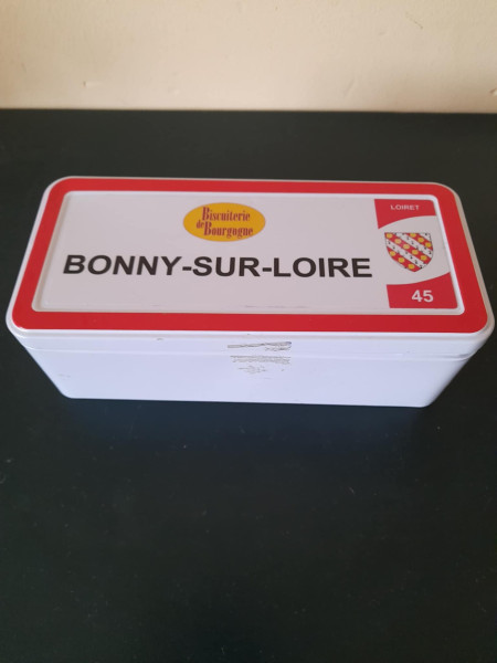 Boite en métal publicitaire biscuiterie bonny /loi