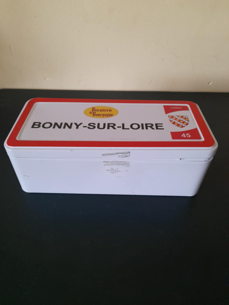 Annonce Boite en métal publicitaire biscuiterie bonny /loi