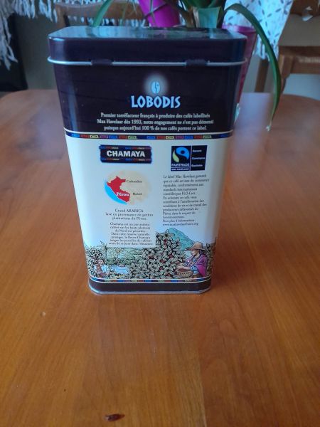 Boite m&eacute;tal publicitaire chamaya perou caf&eacute; moulu pas cher