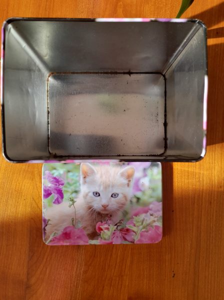 Boite m&eacute;tal vide d&eacute;coration chat pas cher