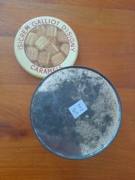 Annonce Boite vide m&eacute;tal publicitaire isicrem - galliot ..