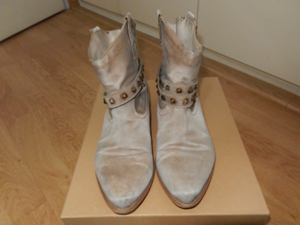 Boots en soie beige pointure 38
