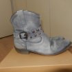 Boots en soie bleue pointure 38 pas cher