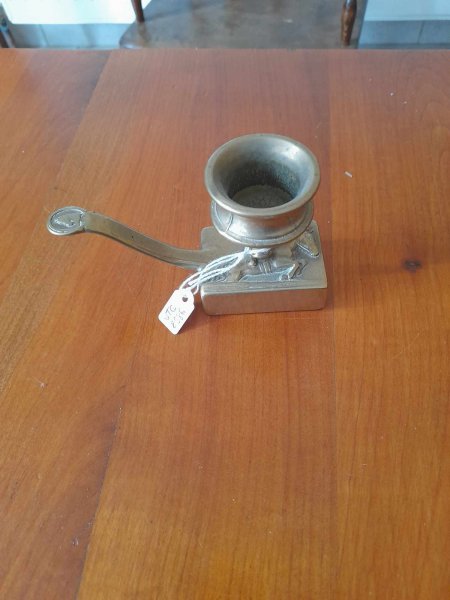 Bougeoir cuivre avec support de boites d' allumett