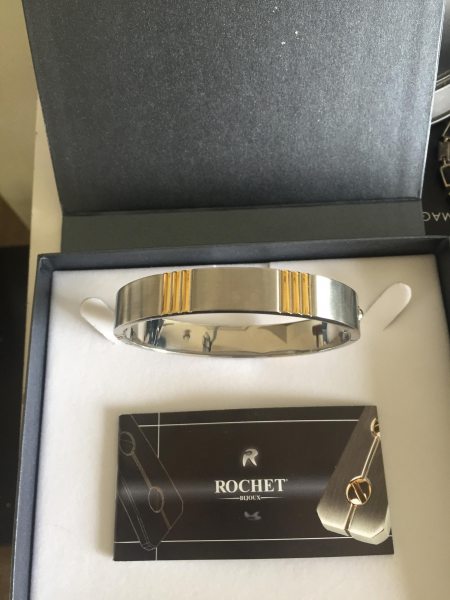 Bracelet rigide h acier bicolore rochet