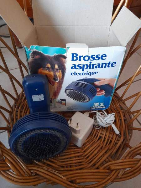 Brosse de toilettage aspirante électrique