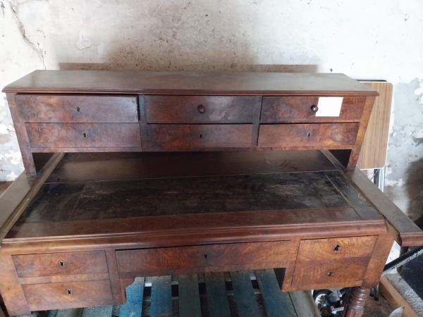 Bureau secrétaire acajou Époque xix 11 tiroirs