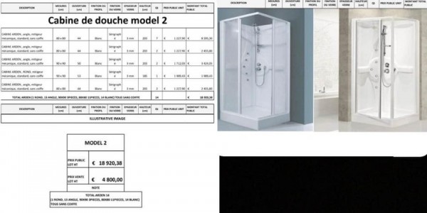 Cabines &amp; portes de douche et &eacute;crans vitr&eacute;s pas cher