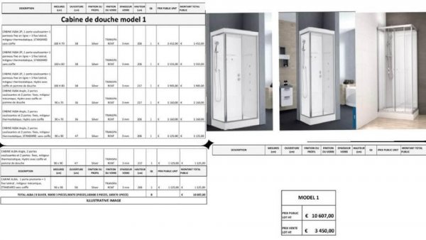 Annonce Cabines &amp; portes de douche et &eacute;crans vitr&eacute;s