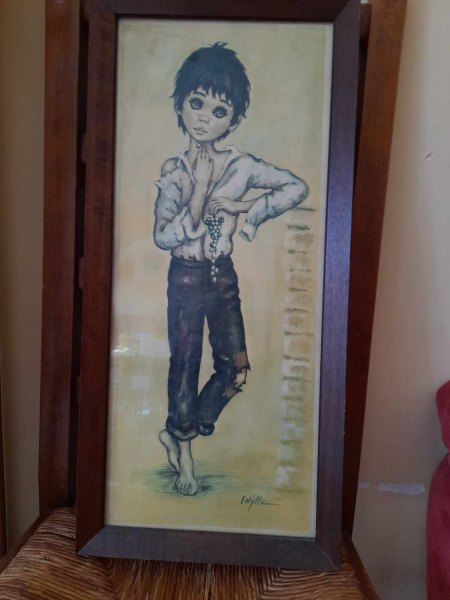 Cadre enfant poulbot - signé lolylle cadre en bois