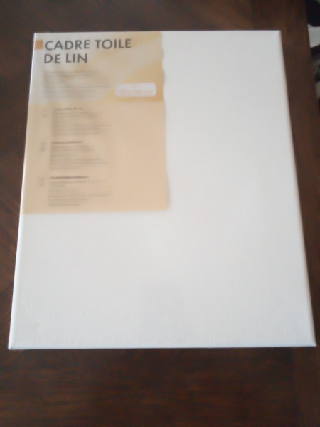 Cadre toile de lin vierge 25 x 30 cm