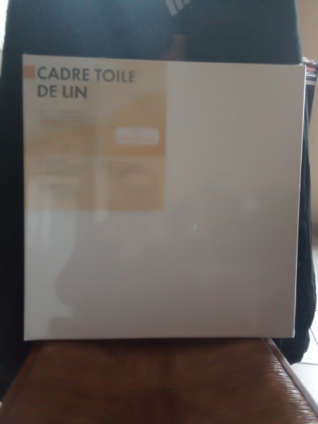 Cadre toile de lin vierge 40x 40 cm