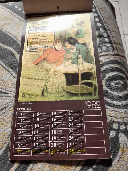 Calendrier la vie ouvri&egrave;res 1982 pas cher