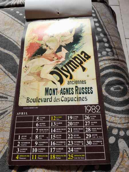 Annonce Calendrier la vie ouvri&egrave;res 1982