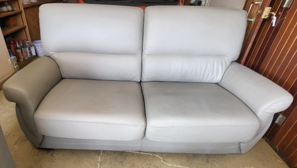 Canapé cuir gris 3 places + 2 fauteuils pas cher