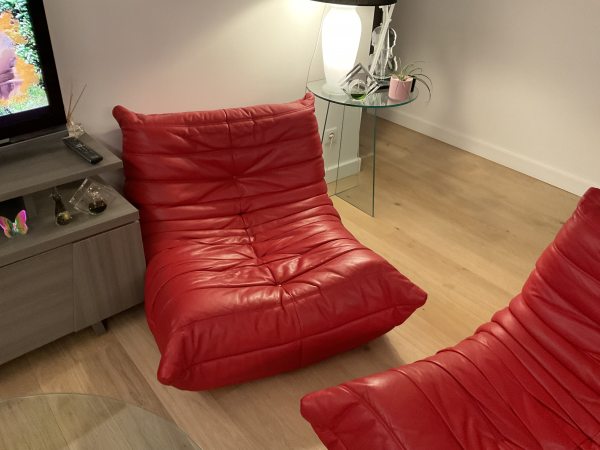 Canape et 2 fauteuils ligne roset modele togo pas cher