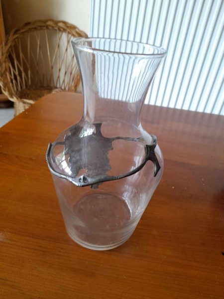 Vente Carafe &agrave; vin en verre - grappe de raisin en &eacute;tain
