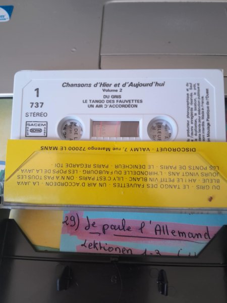 Vente Cassette audio " chansons d'hier et d'aujourd'hui