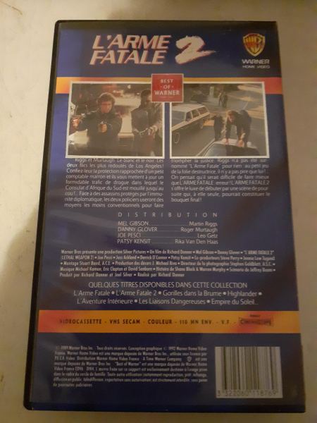 Vente Cassette vhs "l' arme fatale 2 "