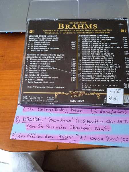 Vente Cd  "brahms "