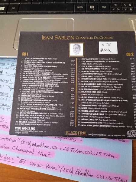 Vente Cd  " jean sablon "