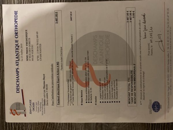 Chaise &eacute;lectrique handicap&eacute; adulte pas cher