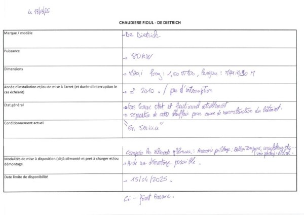 Chaudi&egrave;re &agrave; fioul de dietrich 80 kw pas cher