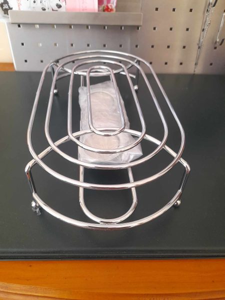 Chauffe plat avec bougie en métal chromé pas cher