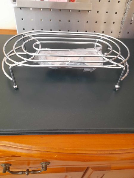 Chauffe plat avec bougie en métal chromé