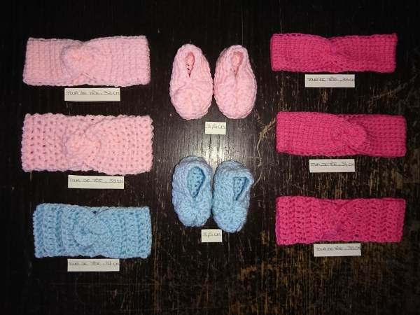 Chausson bebe ou headband crochet fait main neuf
