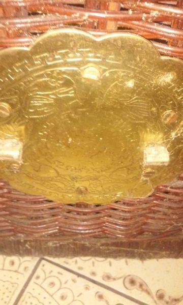 Vente Coffre en rotin et laiton 78*30*32