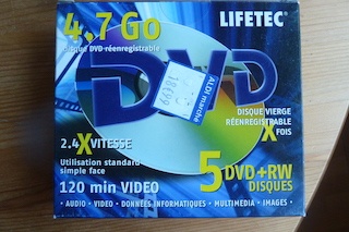 Coffret neuf de 5 dvd-rw 4,7 go