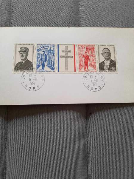 Collection timbres oblit&eacute;r&eacute;s-lille maison de gaull