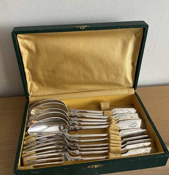 Couverts a rago&Ucirc;t m&eacute;tal maillechort argent&eacute;